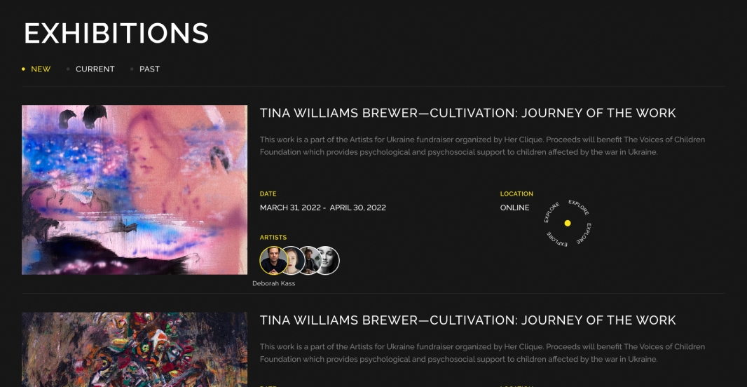 Организация онлайн выставки