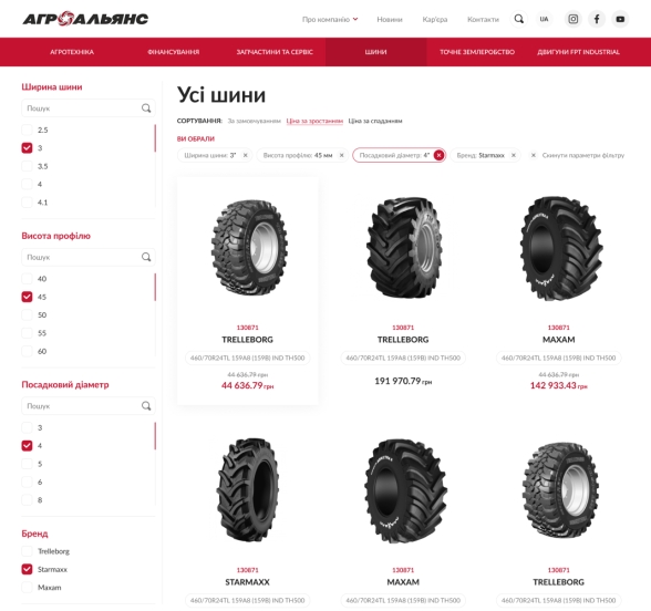 Каталог шин